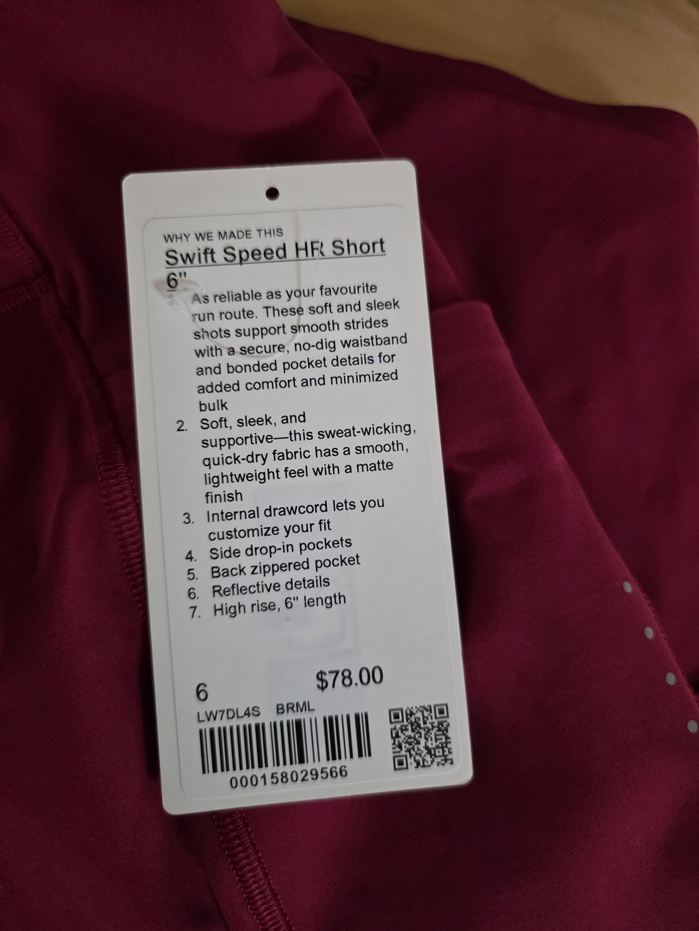 Lululemon Swift Speed HR Short In Berry Rumble - Picture 6 of 6